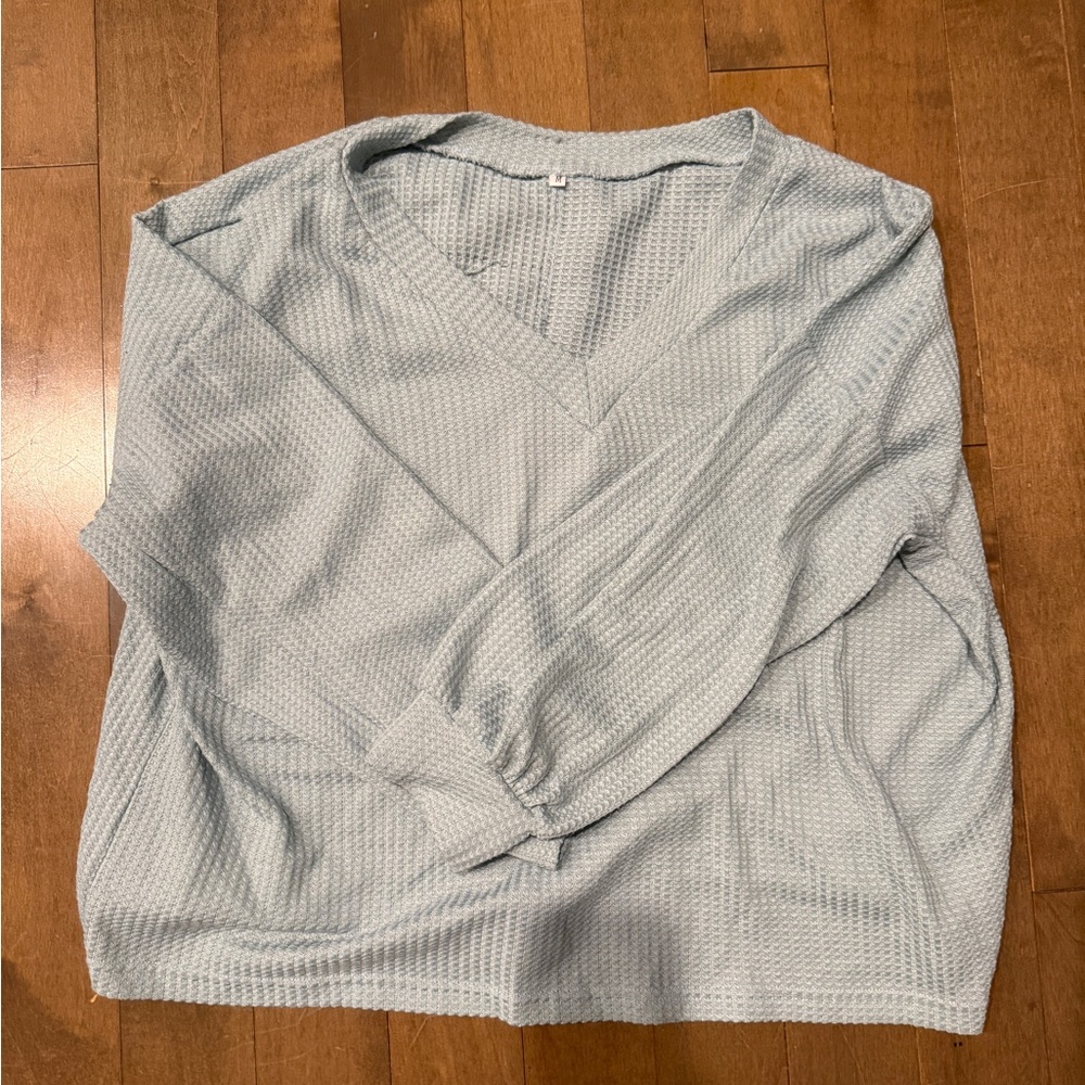 SHEIN Light Blue Long Sleeve Top